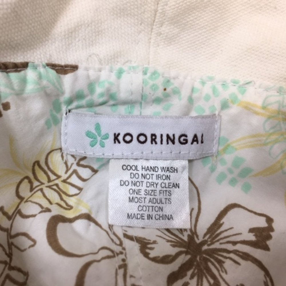 Kooringal Cotton Sun Collapsible Travel Hat White w/Floral Band - Picture 9 of 14